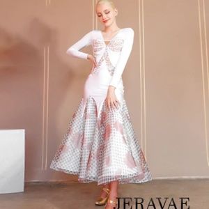 JERAVAE Latin Practice Dress: High Waist & Transparent Top (long Sleeve)